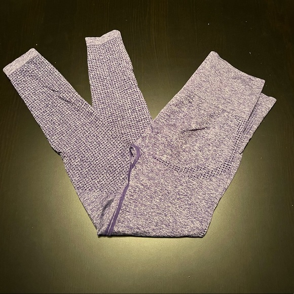 Purple High Waisted Leggings with Butt Lifting Support, Size Medium - Picture 3 of 6